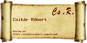 Csikár Róbert névjegykártya