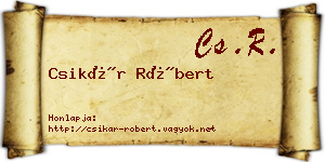 Csikár Róbert névjegykártya