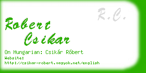 robert csikar business card